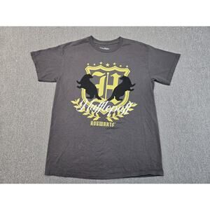 Harry Potter Hufflepuff T-Shirt Men’s Medium Black Yellow Crest Hogwarts